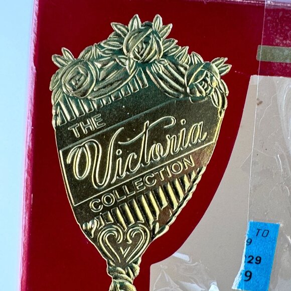 Victoria Col. Vtg Glass Christmas Ornament Set Of 4 Gold Silver Glitter Lace - Picture 3 of 11